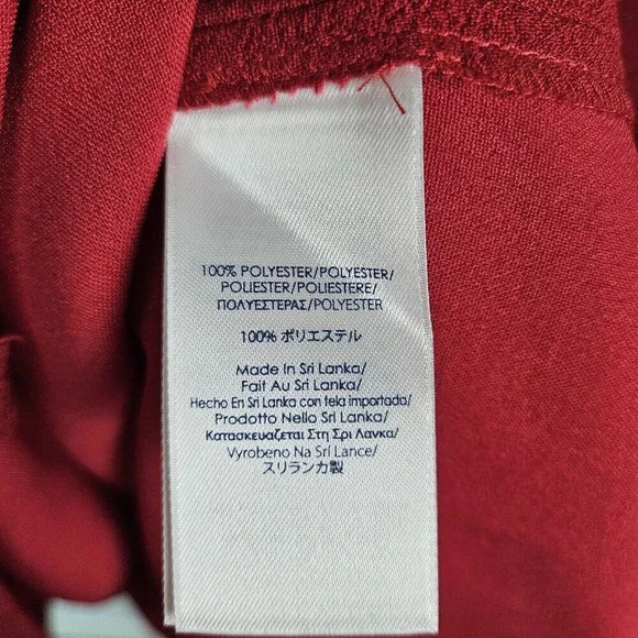 Chaps Red Polyester Crepe Cap Sleeve A Line Classic Dress Size 14 - Picture 9 of 10